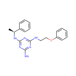 C[C@H](Nc1nc(N)nc(NCCOc2ccccc2)n1)c1ccccc1 ZINC000028363504