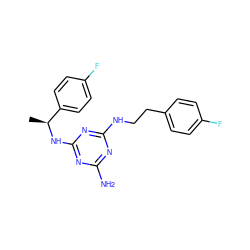 C[C@H](Nc1nc(N)nc(NCCc2ccc(F)cc2)n1)c1ccc(F)cc1 ZINC000028363973