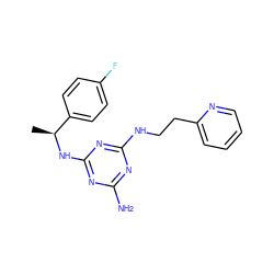 C[C@H](Nc1nc(N)nc(NCCc2ccccn2)n1)c1ccc(F)cc1 ZINC000028362697