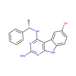 C[C@H](Nc1nc(N)nc2[nH]c3ccc(O)cc3c12)c1ccccc1 ZINC001772590362