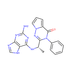 C[C@H](Nc1nc(N)nc2nc[nH]c12)c1nn2cccc2c(=O)n1-c1ccccc1 ZINC000205592112