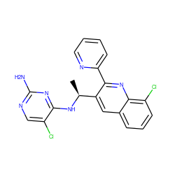 C[C@H](Nc1nc(N)ncc1Cl)c1cc2cccc(Cl)c2nc1-c1ccccn1 ZINC000043198041