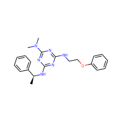 C[C@H](Nc1nc(NCCOc2ccccc2)nc(N(C)C)n1)c1ccccc1 ZINC000028354480