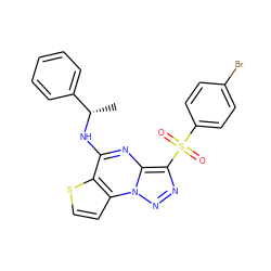 C[C@H](Nc1nc2c(S(=O)(=O)c3ccc(Br)cc3)nnn2c2ccsc12)c1ccccc1 ZINC000008756675