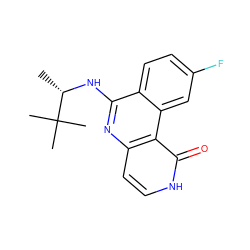 C[C@H](Nc1nc2cc[nH]c(=O)c2c2cc(F)ccc12)C(C)(C)C ZINC000064549582