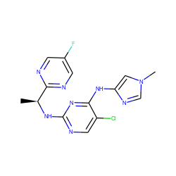 C[C@H](Nc1ncc(Cl)c(Nc2cn(C)cn2)n1)c1ncc(F)cn1 ZINC000103260236