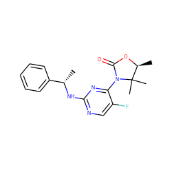 C[C@H](Nc1ncc(F)c(N2C(=O)O[C@@H](C)C2(C)C)n1)c1ccccc1 ZINC000142097518