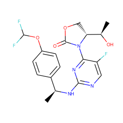 C[C@H](Nc1ncc(F)c(N2C(=O)OC[C@@H]2[C@@H](C)O)n1)c1ccc(OC(F)F)cc1 ZINC000221908056