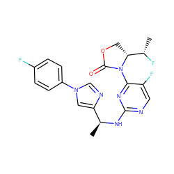 C[C@H](Nc1ncc(F)c(N2C(=O)OC[C@@H]2[C@H](C)F)n1)c1cn(-c2ccc(F)cc2)cn1 ZINC000221907835