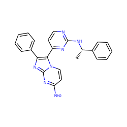 C[C@H](Nc1nccc(-c2c(-c3ccccc3)nc3nc(N)ccn23)n1)c1ccccc1 ZINC000012365514