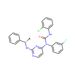 C[C@H](Nc1nccc(N(C(=O)Nc2ccccc2Cl)c2cccc(F)c2)n1)c1ccccc1 ZINC000036761630