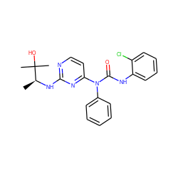 C[C@H](Nc1nccc(N(C(=O)Nc2ccccc2Cl)c2ccccc2)n1)C(C)(C)O ZINC000035849140