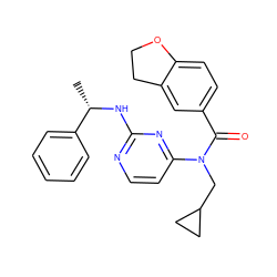 C[C@H](Nc1nccc(N(CC2CC2)C(=O)c2ccc3c(c2)CCO3)n1)c1ccccc1 ZINC000049112690