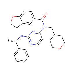 C[C@H](Nc1nccc(N(CC2CCOCC2)C(=O)c2ccc3c(c2)CCO3)n1)c1ccccc1 ZINC000049068787