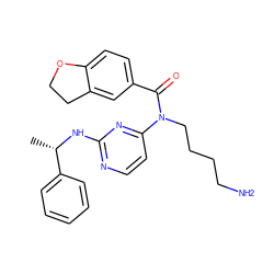 C[C@H](Nc1nccc(N(CCCCN)C(=O)c2ccc3c(c2)CCO3)n1)c1ccccc1 ZINC000049072464