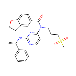 C[C@H](Nc1nccc(N(CCCS(C)(=O)=O)C(=O)c2ccc3c(c2)CCO3)n1)c1ccccc1 ZINC000049072841