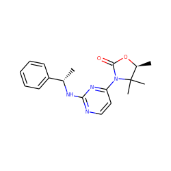 C[C@H](Nc1nccc(N2C(=O)O[C@@H](C)C2(C)C)n1)c1ccccc1 ZINC000142095756