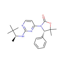 C[C@H](Nc1nccc(N2C(=O)OC(C)(C)[C@@H]2c2ccccc2)n1)C(C)(C)C ZINC000142055056