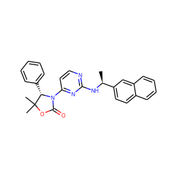 C[C@H](Nc1nccc(N2C(=O)OC(C)(C)[C@@H]2c2ccccc2)n1)c1ccc2ccccc2c1 ZINC000142148398