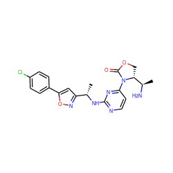 C[C@H](Nc1nccc(N2C(=O)OC[C@@H]2[C@@H](C)N)n1)c1cc(-c2ccc(Cl)cc2)on1 ZINC000221910626