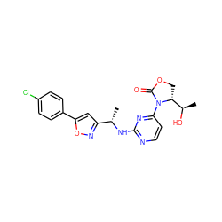 C[C@H](Nc1nccc(N2C(=O)OC[C@@H]2[C@@H](C)O)n1)c1cc(-c2ccc(Cl)cc2)on1 ZINC000218189708