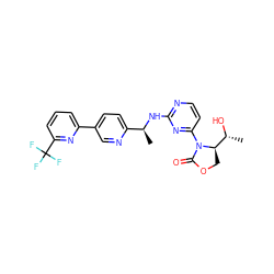 C[C@H](Nc1nccc(N2C(=O)OC[C@@H]2[C@@H](C)O)n1)c1ccc(-c2cccc(C(F)(F)F)n2)cn1 ZINC000218141296