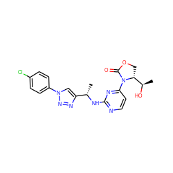 C[C@H](Nc1nccc(N2C(=O)OC[C@@H]2[C@@H](C)O)n1)c1cn(-c2ccc(Cl)cc2)nn1 ZINC000221674851