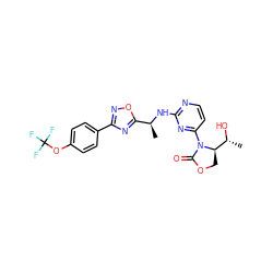 C[C@H](Nc1nccc(N2C(=O)OC[C@@H]2[C@@H](C)O)n1)c1nc(-c2ccc(OC(F)(F)F)cc2)no1 ZINC000221670773