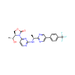 C[C@H](Nc1nccc(N2C(=O)OC[C@@H]2[C@@H](C)O)n1)c1ncc(-c2ccc(C(F)(F)F)cc2)cn1 ZINC000221662862