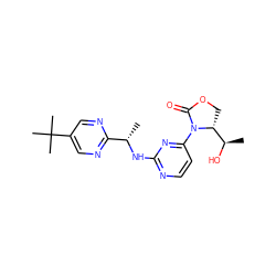 C[C@H](Nc1nccc(N2C(=O)OC[C@@H]2[C@@H](C)O)n1)c1ncc(C(C)(C)C)cn1 ZINC000221662535