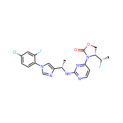 C[C@H](Nc1nccc(N2C(=O)OC[C@@H]2[C@H](C)F)n1)c1cn(-c2ccc(Cl)cc2F)cn1 ZINC000226125311