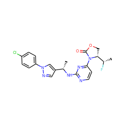 C[C@H](Nc1nccc(N2C(=O)OC[C@@H]2[C@H](C)F)n1)c1cnn(-c2ccc(Cl)cc2)c1 ZINC000221908557