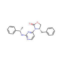 C[C@H](Nc1nccc(N2C(=O)OC[C@@H]2Cc2ccccc2)n1)c1ccccc1 ZINC000142138405