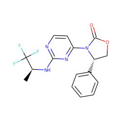 C[C@H](Nc1nccc(N2C(=O)OC[C@@H]2c2ccccc2)n1)C(F)(F)F ZINC000220636067