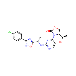 C[C@H](Nc1nccc(N2C(=O)OC[C@H]2[C@@H](C)O)n1)c1nc(-c2ccc(Cl)cc2)no1 ZINC000217390077