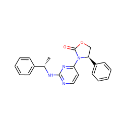 C[C@H](Nc1nccc(N2C(=O)OC[C@H]2c2ccccc2)n1)c1ccccc1 ZINC000142142481