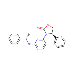 C[C@H](Nc1nccc(N2C(=O)OC[C@H]2c2ccccn2)n1)c1ccccc1 ZINC000142152012