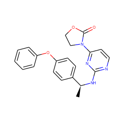 C[C@H](Nc1nccc(N2CCOC2=O)n1)c1ccc(Oc2ccccc2)cc1 ZINC000142122549