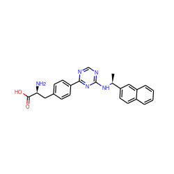 C[C@H](Nc1ncnc(-c2ccc(C[C@H](N)C(=O)O)cc2)n1)c1ccc2ccccc2c1 ZINC000045317215