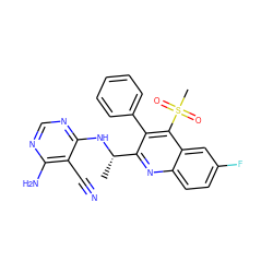 C[C@H](Nc1ncnc(N)c1C#N)c1nc2ccc(F)cc2c(S(C)(=O)=O)c1-c1ccccc1 ZINC000147706117