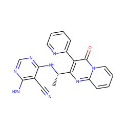 C[C@H](Nc1ncnc(N)c1C#N)c1nc2ccccn2c(=O)c1-c1ccccn1 ZINC000114790090