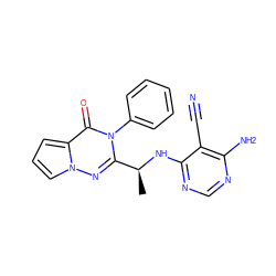 C[C@H](Nc1ncnc(N)c1C#N)c1nn2cccc2c(=O)n1-c1ccccc1 ZINC000205592152