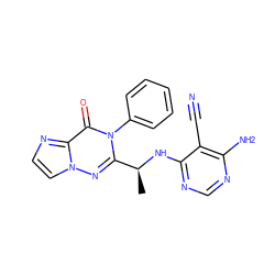 C[C@H](Nc1ncnc(N)c1C#N)c1nn2ccnc2c(=O)n1-c1ccccc1 ZINC000205368605