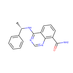 C[C@H](Nc1ncnc2c(C(N)=O)cccc12)c1ccccc1 ZINC000114346831