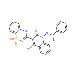 C[C@H](Nn1c(=O)c(C2=NS(=O)(=O)c3ccccc3N2)c(O)c2ccccc21)c1ccccc1 ZINC000101007563