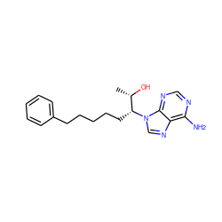 C[C@H](O)[C@@H](CCCCCc1ccccc1)n1cnc2c(N)ncnc21 ZINC000013835547