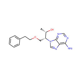 C[C@H](O)[C@@H](COCCc1ccccc1)n1cnc2c(N)ncnc21 ZINC000013835549