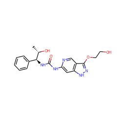 C[C@H](O)[C@@H](NC(=O)Nc1cc2[nH]nc(OCCO)c2cn1)c1ccccc1 ZINC001772603524