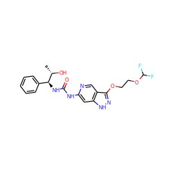 C[C@H](O)[C@@H](NC(=O)Nc1cc2[nH]nc(OCCOC(F)F)c2cn1)c1ccccc1 ZINC001772578299