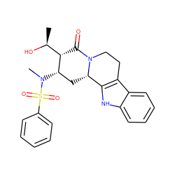 C[C@H](O)[C@@H]1C(=O)N2CCc3c([nH]c4ccccc34)[C@@H]2C[C@@H]1N(C)S(=O)(=O)c1ccccc1 ZINC000061924220